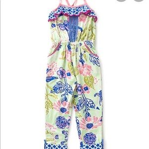 Matilda Jane Pink Blue Green Floral Jumpsuit